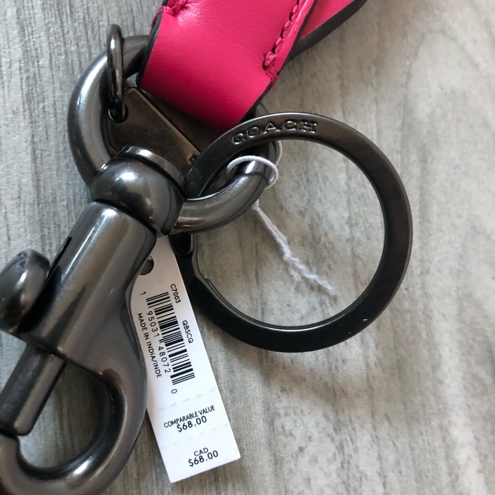 Coach Pink Leather Keychain - Picture 4 of 4